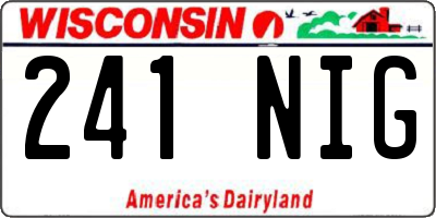 WI license plate 241NIG