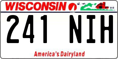 WI license plate 241NIH