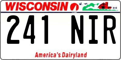 WI license plate 241NIR