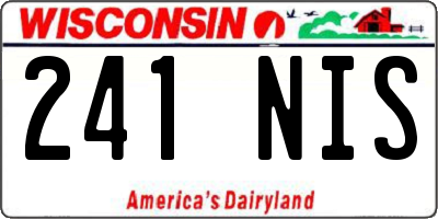 WI license plate 241NIS
