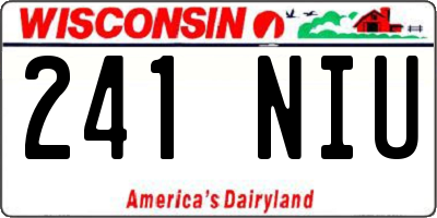 WI license plate 241NIU