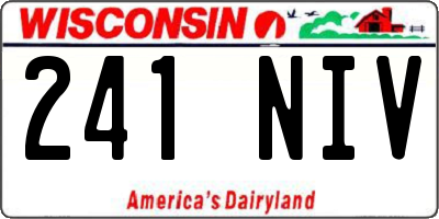 WI license plate 241NIV