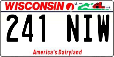 WI license plate 241NIW