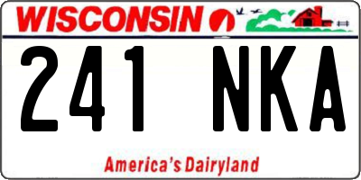 WI license plate 241NKA
