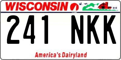 WI license plate 241NKK