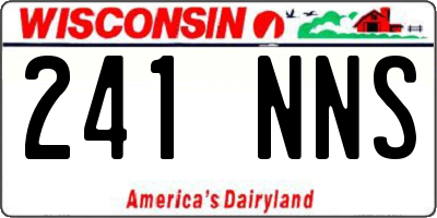 WI license plate 241NNS