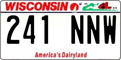 WI license plate 241NNW