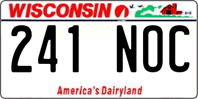 WI license plate 241NOC
