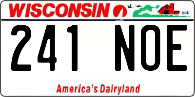 WI license plate 241NOE