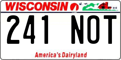 WI license plate 241NOT