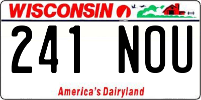 WI license plate 241NOU