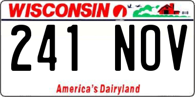 WI license plate 241NOV