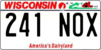 WI license plate 241NOX