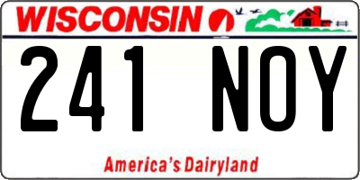 WI license plate 241NOY