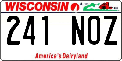 WI license plate 241NOZ