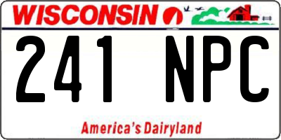 WI license plate 241NPC