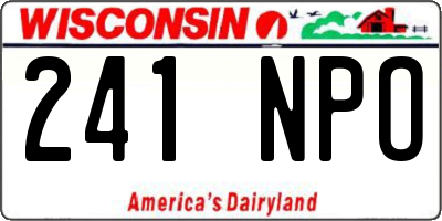 WI license plate 241NPO