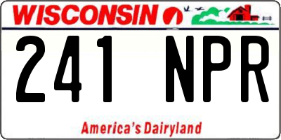 WI license plate 241NPR