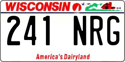 WI license plate 241NRG