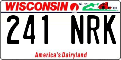 WI license plate 241NRK