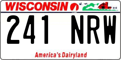 WI license plate 241NRW
