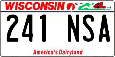 WI license plate 241NSA