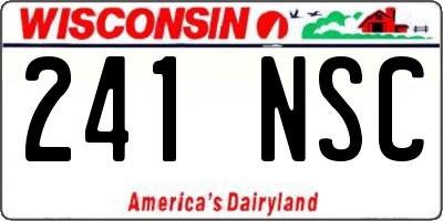 WI license plate 241NSC