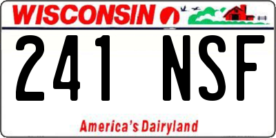 WI license plate 241NSF