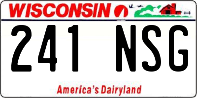 WI license plate 241NSG