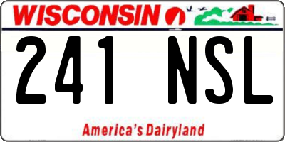 WI license plate 241NSL