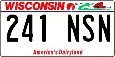 WI license plate 241NSN