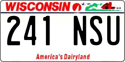 WI license plate 241NSU