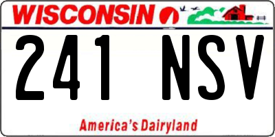 WI license plate 241NSV