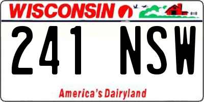WI license plate 241NSW