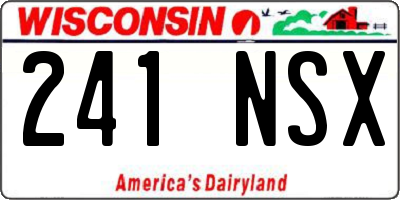 WI license plate 241NSX