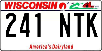 WI license plate 241NTK