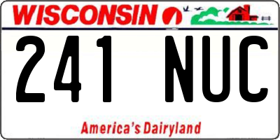 WI license plate 241NUC