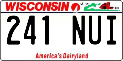 WI license plate 241NUI