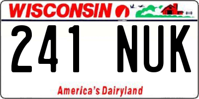 WI license plate 241NUK