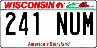 WI license plate 241NUM