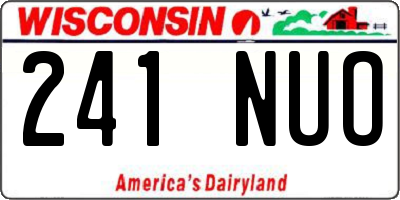 WI license plate 241NUO