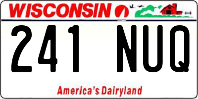 WI license plate 241NUQ
