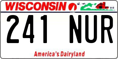 WI license plate 241NUR