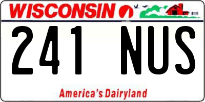 WI license plate 241NUS