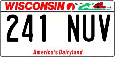 WI license plate 241NUV