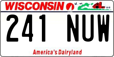 WI license plate 241NUW