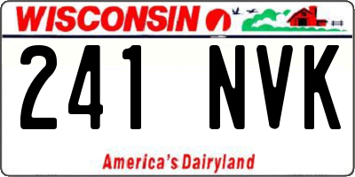 WI license plate 241NVK