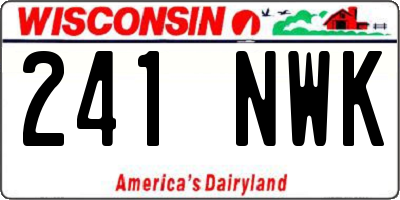 WI license plate 241NWK