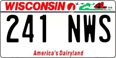 WI license plate 241NWS