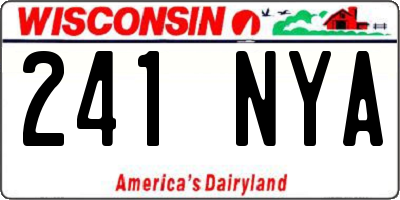 WI license plate 241NYA